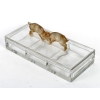 Boîte « Deux Chèvres » verre blanc patiné sépia de René LALIQUE | Biron Boîte "Deux Chèvres" verre blanc patiné sépia de René LALIQUE