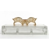 Boîte « Deux Chèvres » verre blanc patiné sépia de René LALIQUE | Biron Boîte "Deux Chèvres" verre blanc patiné sépia de René LALIQUE
