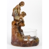 Bassin en terre cuite et coupe en verre, XXème siècle | Biron Bassin en terre cuite et coupe en verre, XXème siècle