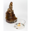 Bassin en terre cuite et coupe en verre, XXème siècle | Biron Bassin en terre cuite et coupe en verre, XXème siècle