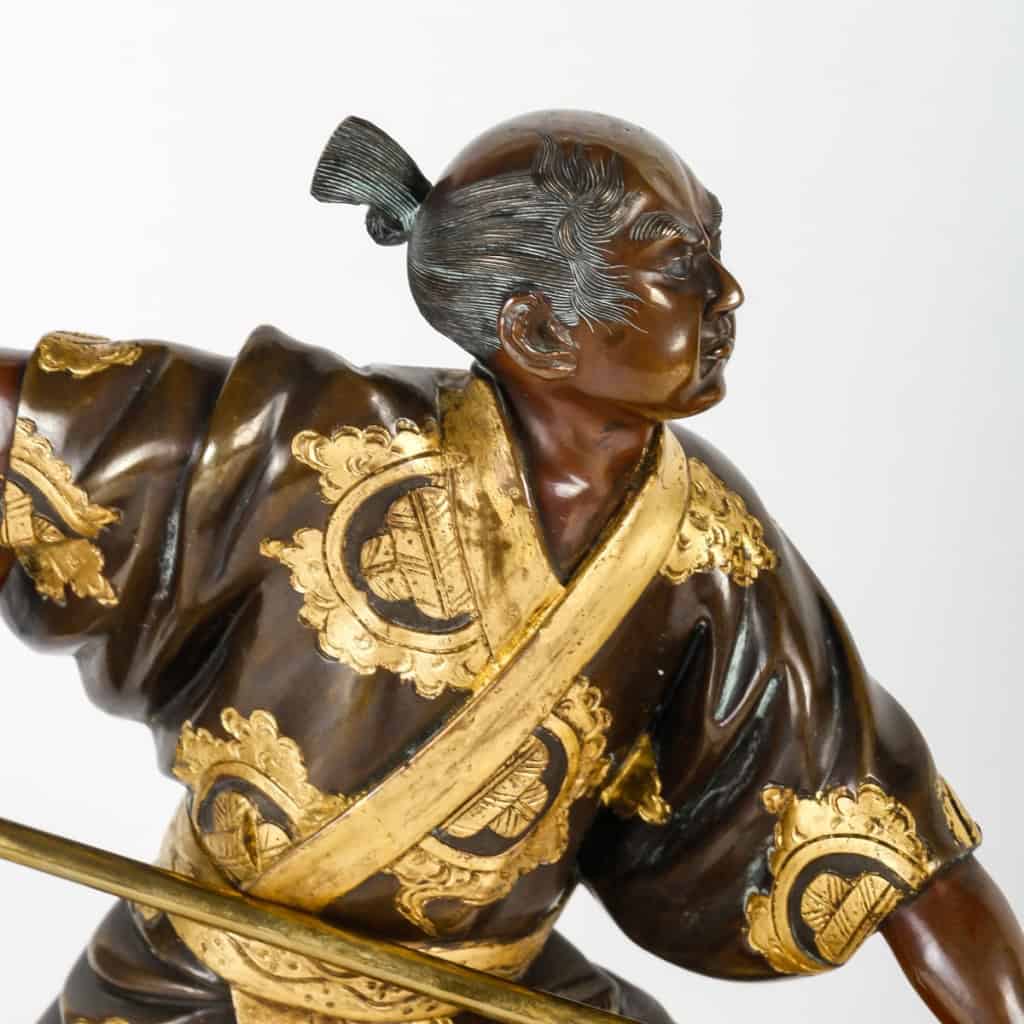 Paire de samouraïs en bronze signés par Miyao, fin de l’ère Meji, fin XIXème siècle | Biron Paire de samouraïs en bronze signés par Miyao, fin de l'ère Meji, fin XIXème siècle
