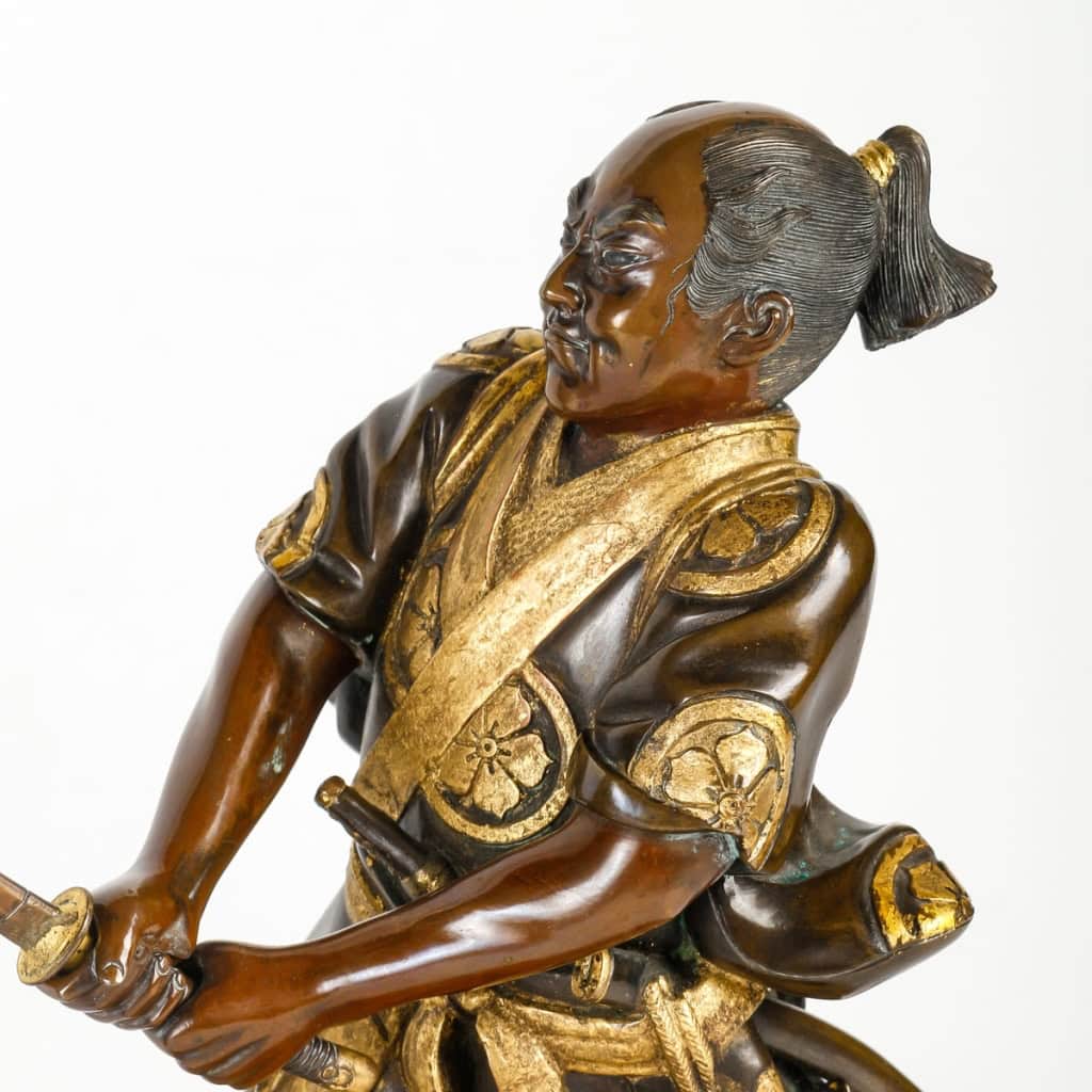 Paire de samouraïs en bronze signés par Miyao, fin de l’ère Meji, fin XIXème siècle | Biron Paire de samouraïs en bronze signés par Miyao, fin de l'ère Meji, fin XIXème siècle