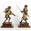 Paire de samouraïs en bronze signés par Miyao, fin de l’ère Meji, fin XIXème siècle | Biron Paire de samouraïs en bronze signés par Miyao, fin de l'ère Meji, fin XIXème siècle
