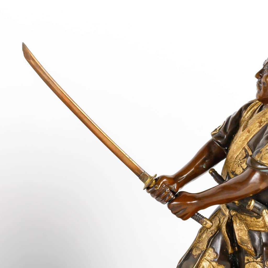 Paire de samouraïs en bronze signés par Miyao, fin de l’ère Meji, fin XIXème siècle | Biron Paire de samouraïs en bronze signés par Miyao, fin de l'ère Meji, fin XIXème siècle