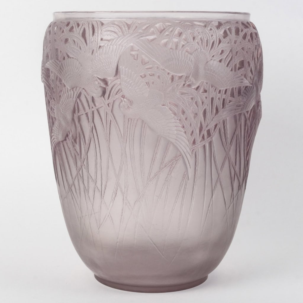 Vase « Aigrettes » verre améthyste de René LALIQUE | Biron ||||||||