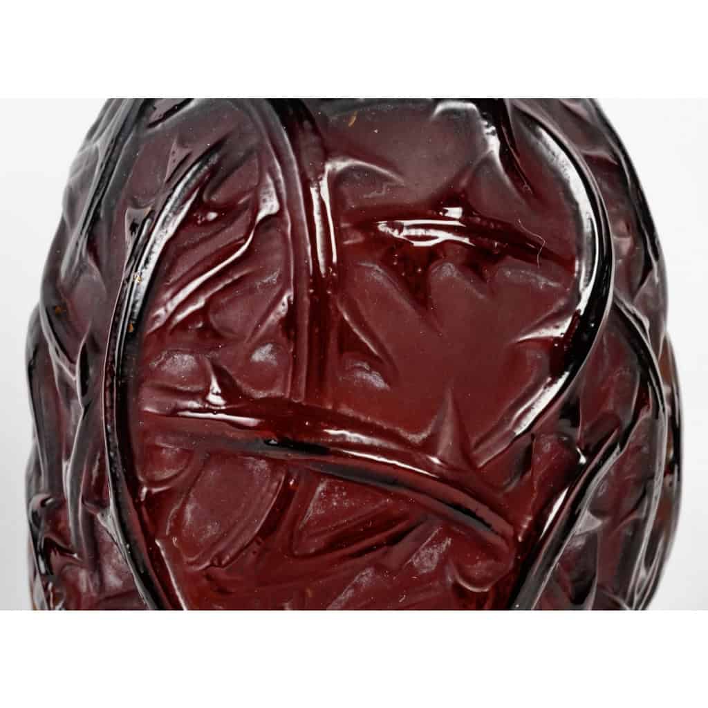 Vase « Ronces » verre rouge foncé de René LALIQUE | Biron Vase "Ronces" verre rouge foncé de René LALIQUE