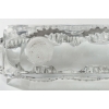 Paire de Bougeoirs "Auriac" verre blanc patiné gris de René LALIQUE