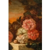 Huile sur toile, fleurs sur entablement, XIXème siècle | Biron Huile sur toile, fleurs sur entablement, XIXème siècle