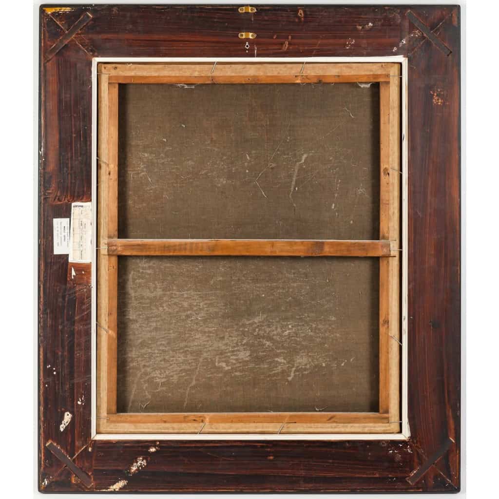 Huile sur toile, fleurs sur entablement, XIXème siècle | Biron Huile sur toile, fleurs sur entablement, XIXème siècle