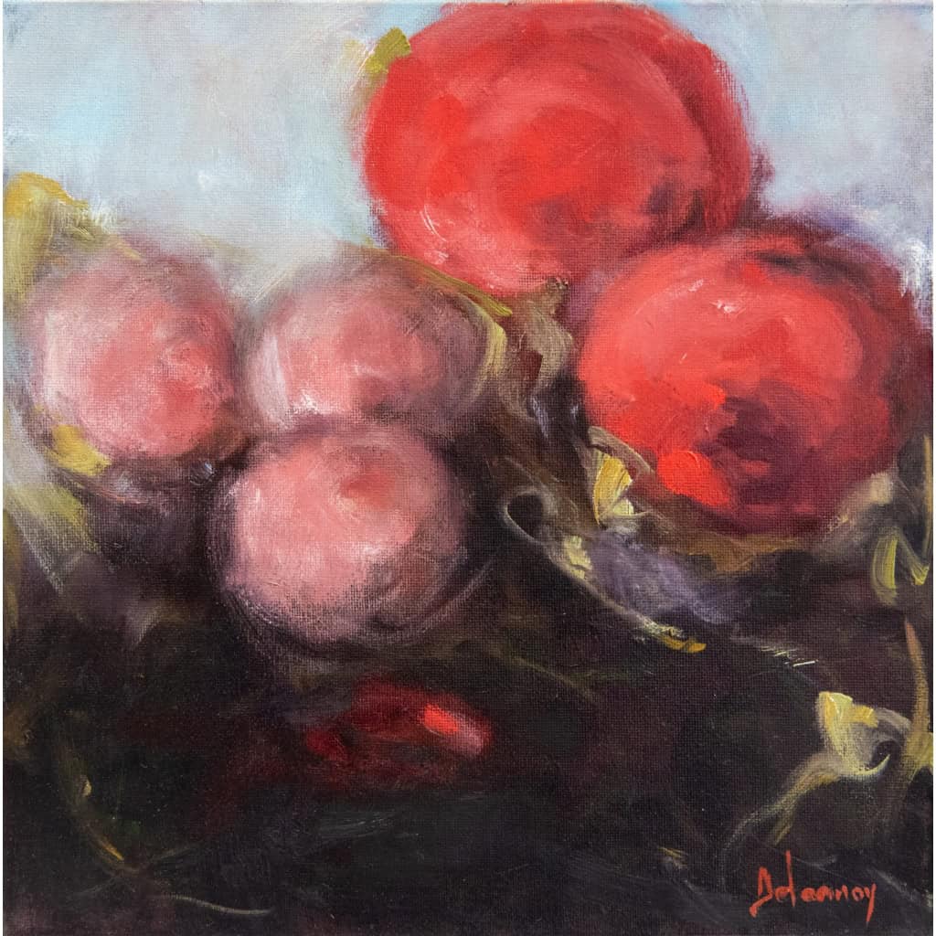 Tableau à l’huile intitulé « Les Fleurs du Bien » n°17 de l’artiste Isabelle Delannoy | Biron Isabelle Delannoy||