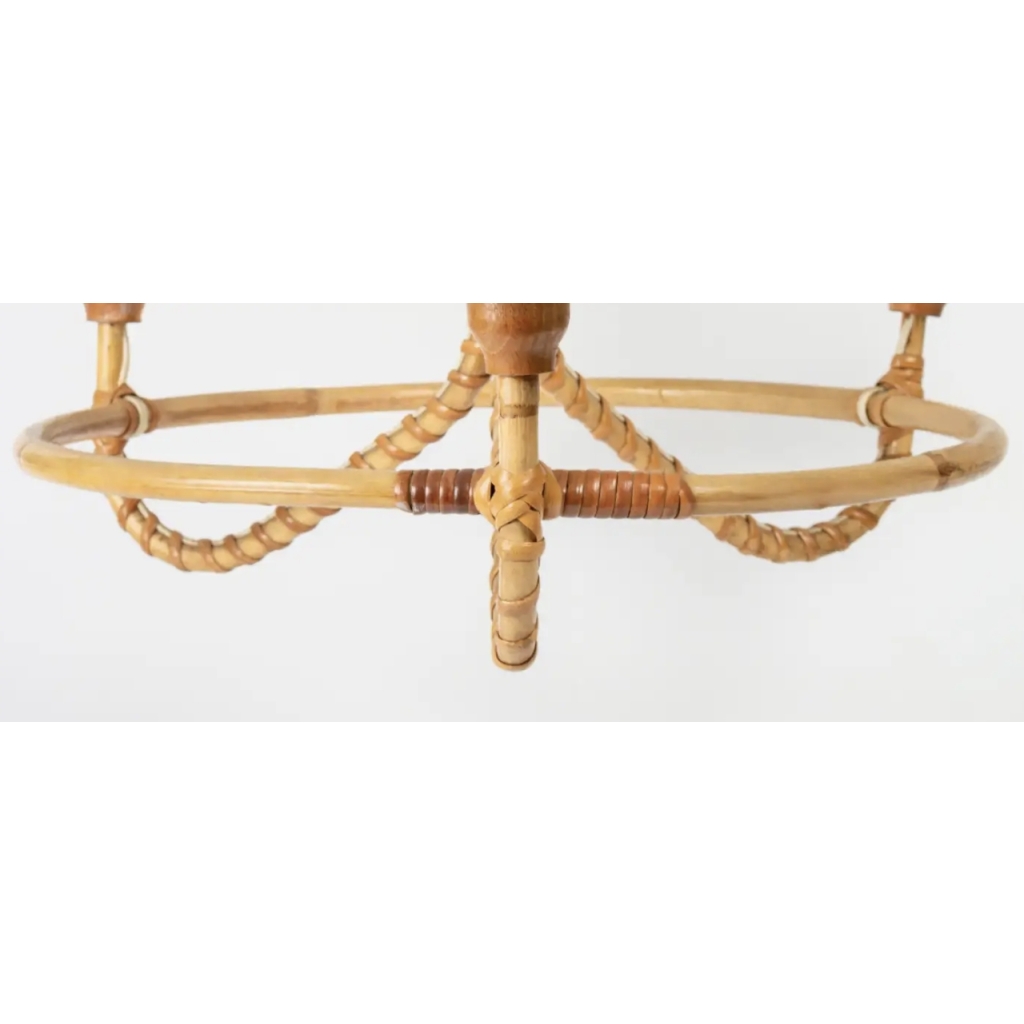 1950 Lustre en rotin Louis Sognot | Biron 1950 Lustre en rotin Louis Sognot