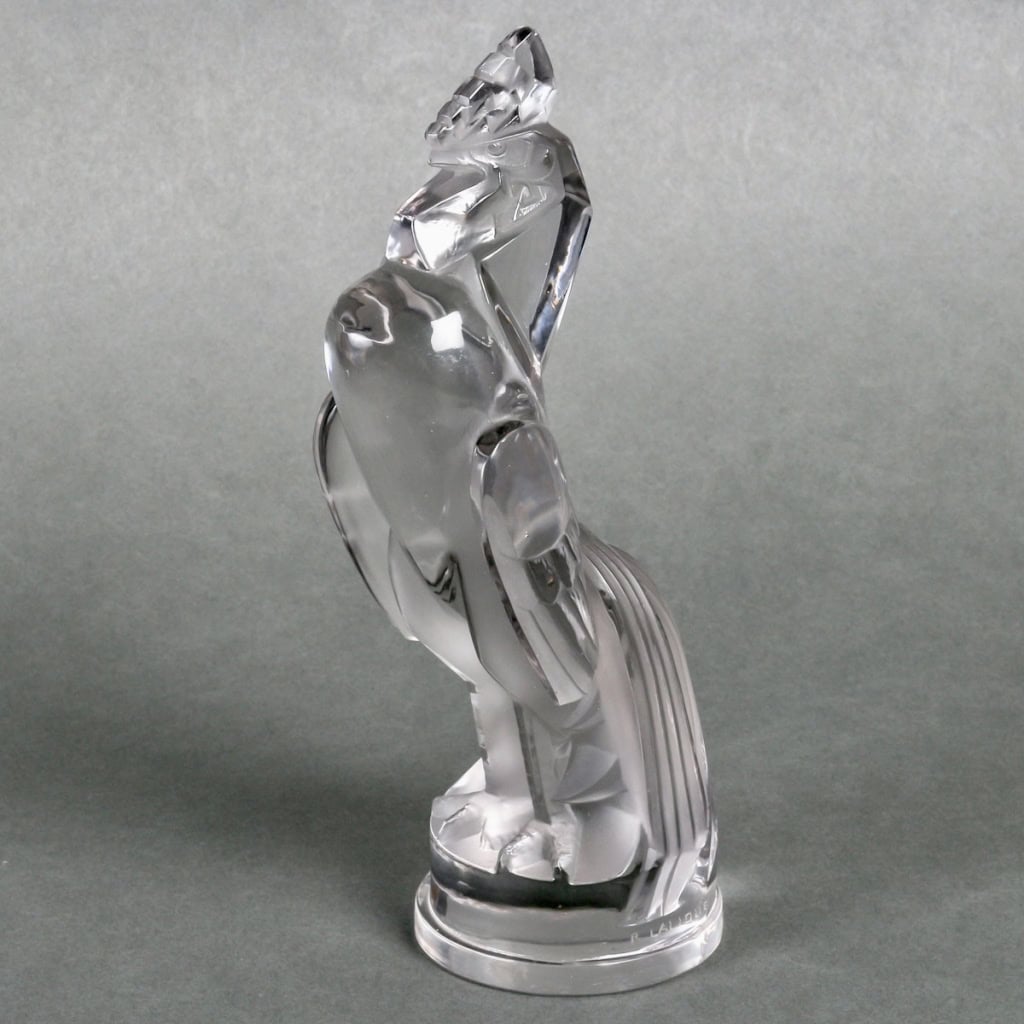 Mascotte Automobile « Coq Houdan » verre blanc de René LALIQUE | Biron Mascotte Automobile "Coq Houdan" verre blanc de René LALIQUE