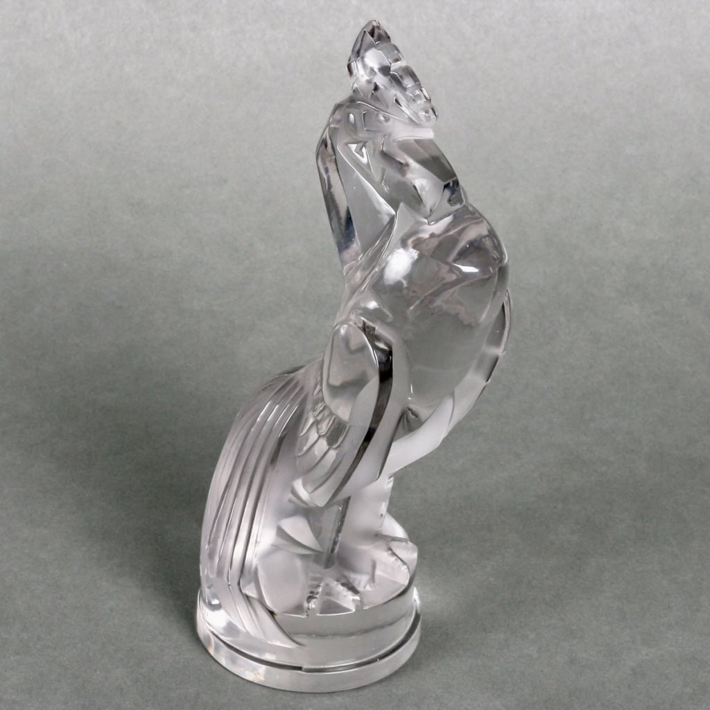 Mascotte Automobile « Coq Houdan » verre blanc de René LALIQUE | Biron Mascotte Automobile "Coq Houdan" verre blanc de René LALIQUE