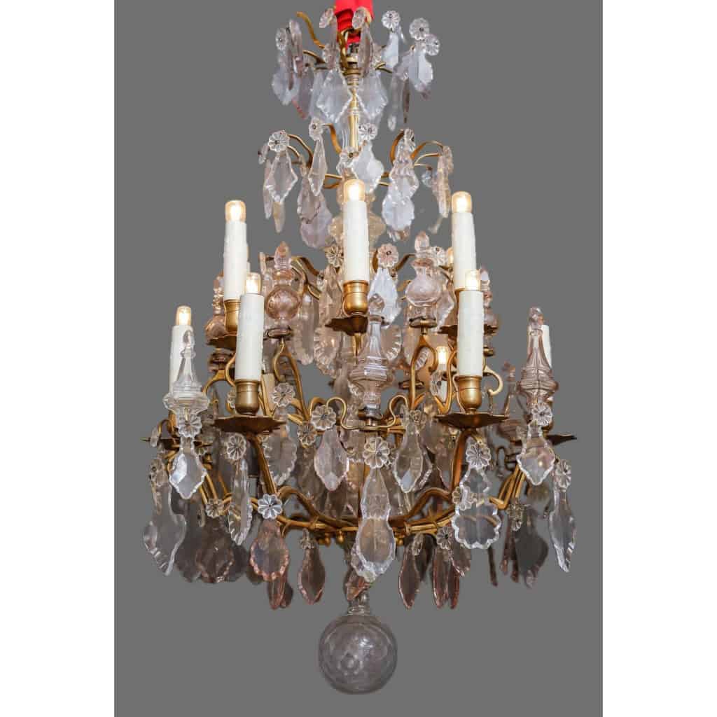 Petit lustre en cristal et bronze, Époque Restauration, 1840-1850 | Biron |||||||||