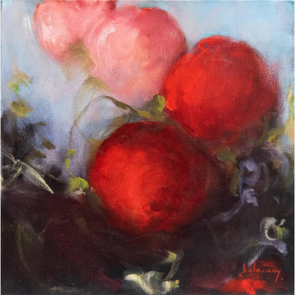Tableau à l’huile intitulé « Les Fleurs du Bien » n°15 de l’artiste Isabelle Delannoy | Biron Isabelle Delannoy||