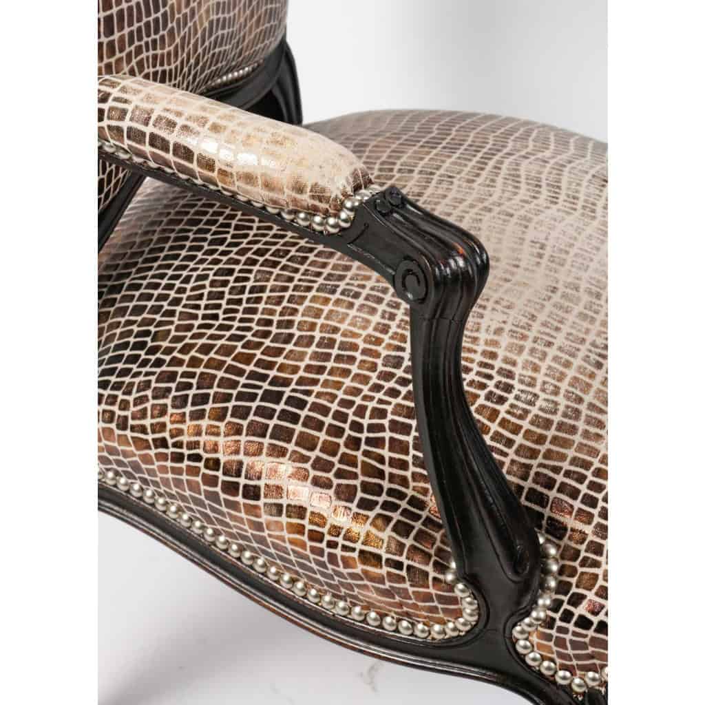 4 sièges de style Louis XV, façon crocodile