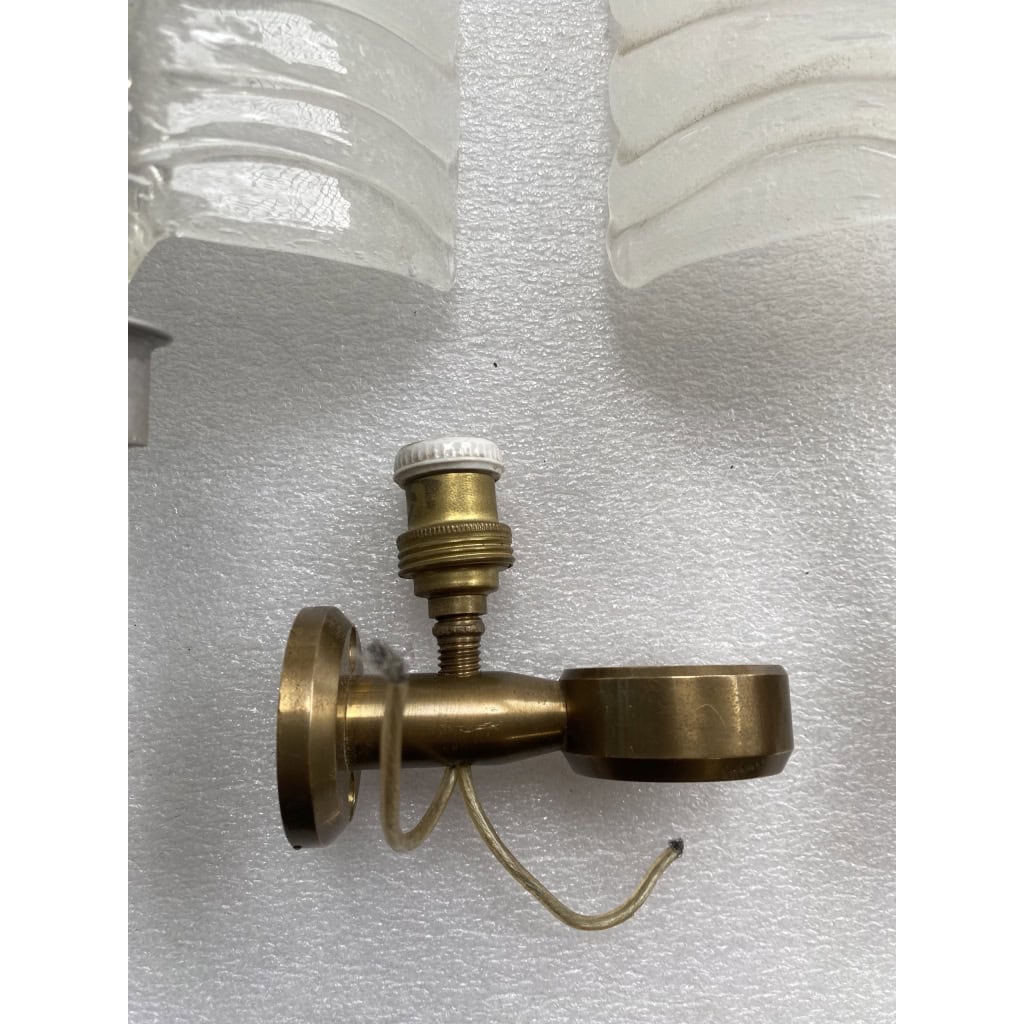 1950/70 Paire d’appliques Style BAROVIER & TOSO Ou Véronèse Pour Arbus en Cristal de Murano | Biron 1950/70 Paire d’appliques Style BAROVIER & TOSO Ou Véronèse Pour Arbus en Cristal de Murano