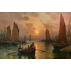 MARONIEZ GEORGES PEINTURE FRANCAISE FIN XIXème SIECLE LE RETOUR DES PECHEURS HUILE SUR TOILE SIGNEE