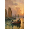 MARONIEZ GEORGES PEINTURE FRANCAISE FIN XIXème SIECLE LE RETOUR DES PECHEURS HUILE SUR TOILE SIGNEE