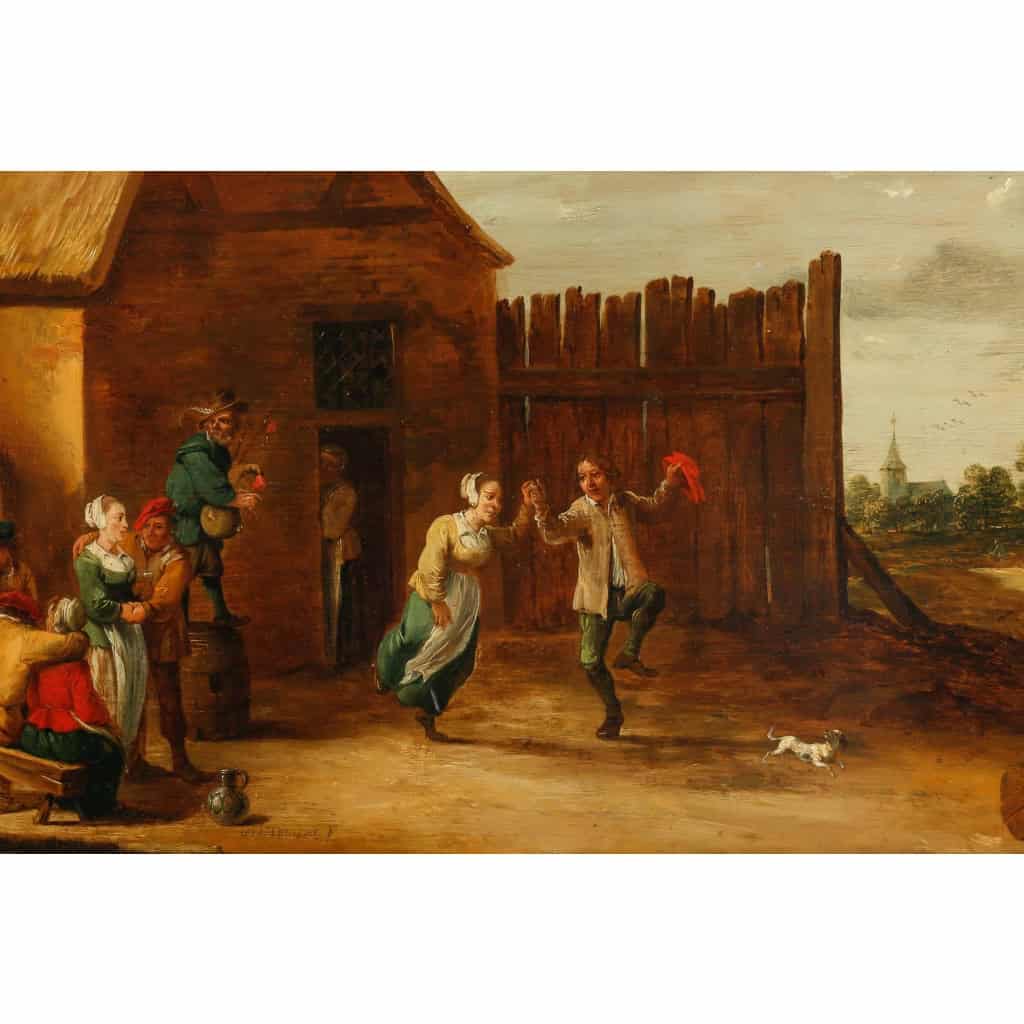 David Teniers le jeune 1610-1690. Couple dansant. | Biron David Teniers le jeune 1610-1690. Couple dansant.