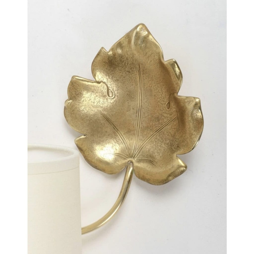 1970 Grande paire d’appliques en bronze à feuillage Maison Roche | Biron 1970 Grande paire d'appliques en bronze à feuillage Maison Roche