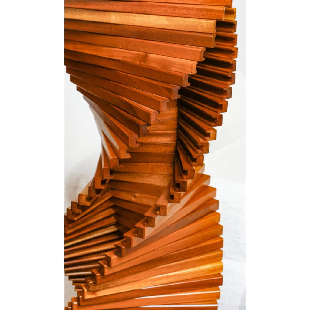 Pied de lampe en bois, sculptural. Années 1970 | Biron Pied de lampe en bois, sculptural. Années 1970