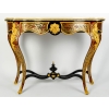 Importante Console en marqueterie dite Boulle et dessus en marbre blanc de Carrare | Biron ||||||||||||