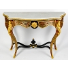 Importante Console en marqueterie dite Boulle et dessus en marbre blanc de Carrare | Biron Importante Console en marqueterie dite Boulle et dessus en marbre blanc de Carrare
