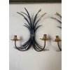 1970′ Paire D’Appliques Gerbe De Blé En Metal Peint | Biron 1970′ Paire D’Appliques Gerbe De Blé En Metal Peint