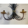 1970′ Paire D’Appliques Gerbe De Blé En Metal Peint | Biron 1970′ Paire D’Appliques Gerbe De Blé En Metal Peint