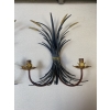 1970′ Paire D’Appliques Gerbe De Blé En Metal Peint | Biron 1970′ Paire D’Appliques Gerbe De Blé En Metal Peint