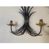 1970′ Paire D’Appliques Gerbe De Blé En Metal Peint | Biron 1970′ Paire D’Appliques Gerbe De Blé En Metal Peint