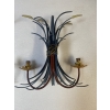 1970′ Paire D’Appliques Gerbe De Blé En Metal Peint | Biron 1970′ Paire D’Appliques Gerbe De Blé En Metal Peint
