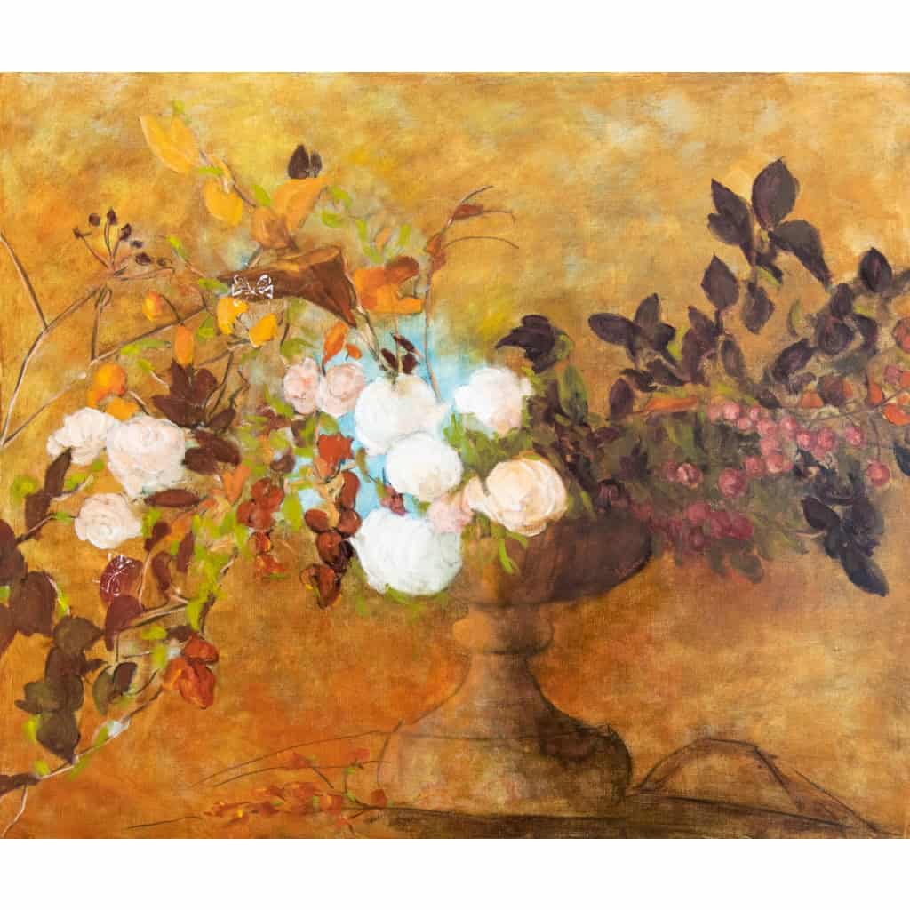 Tableau à l’huile intitulé « Les Fleurs du Bien » n°20 de l’artiste Isabelle Delannoy | Biron Isabelle Delannoy||
