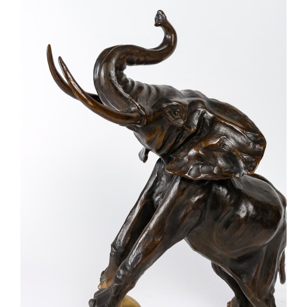 Éléphant de cirque sur sa boule, Hadrien David | Biron Éléphant de cirque sur sa boule, Hadrien David