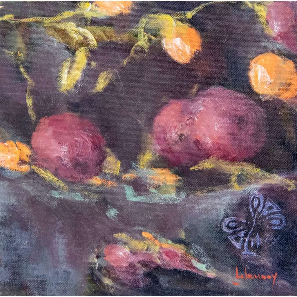 Tableau à l’huile intitulé « Les Fleurs du Bien » n°5 de l’artiste Isabelle Delannoy | Biron Isabelle Delannoy||