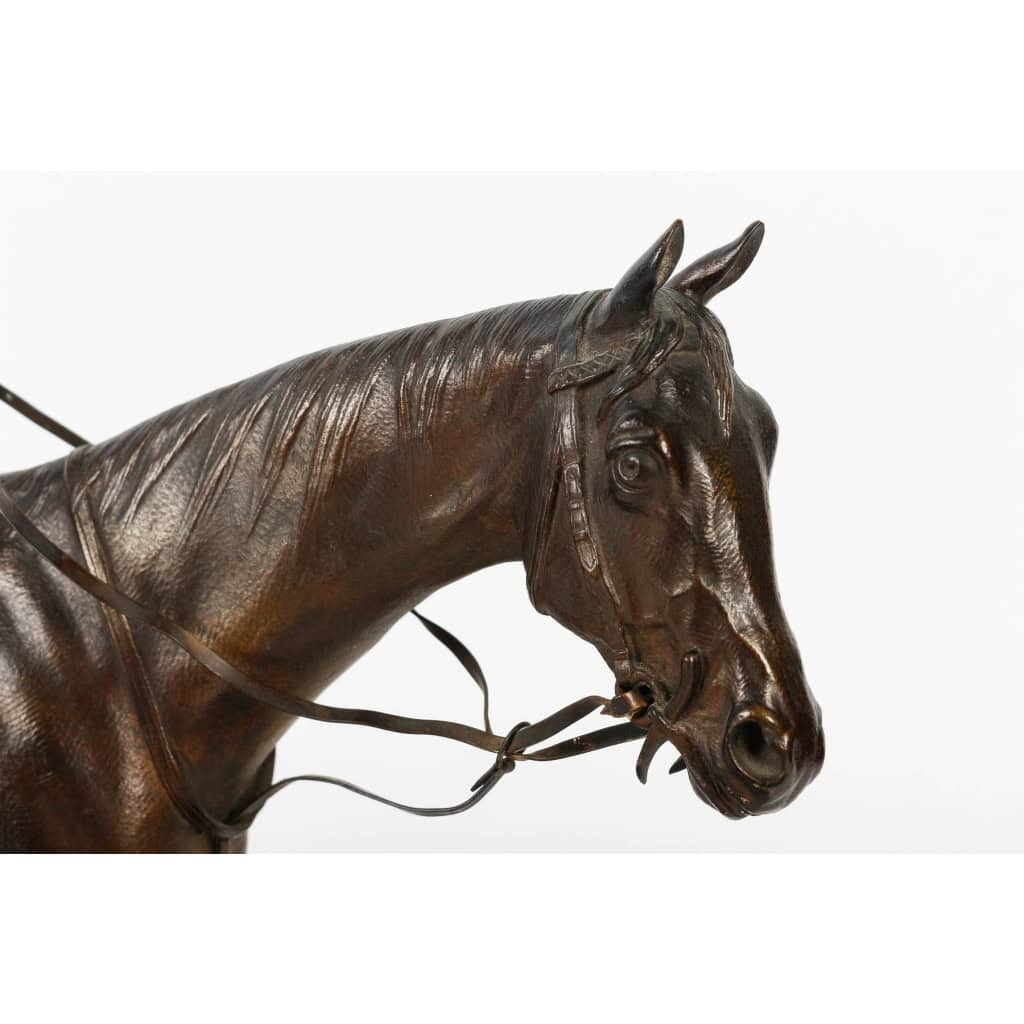 Cheval en bronze signé Lenordez. Retour de la chasse | Biron Cheval en bronze signé Lenordez. Retour de la chasse