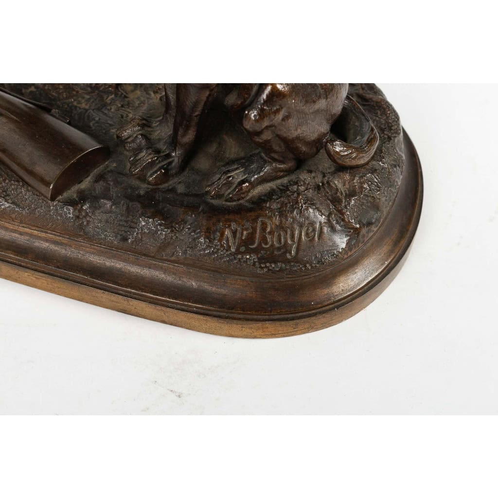 Cheval en bronze signé Lenordez. Retour de la chasse | Biron Cheval en bronze signé Lenordez. Retour de la chasse