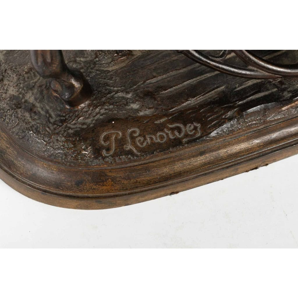 Cheval en bronze signé Lenordez. Retour de la chasse | Biron Cheval en bronze signé Lenordez. Retour de la chasse