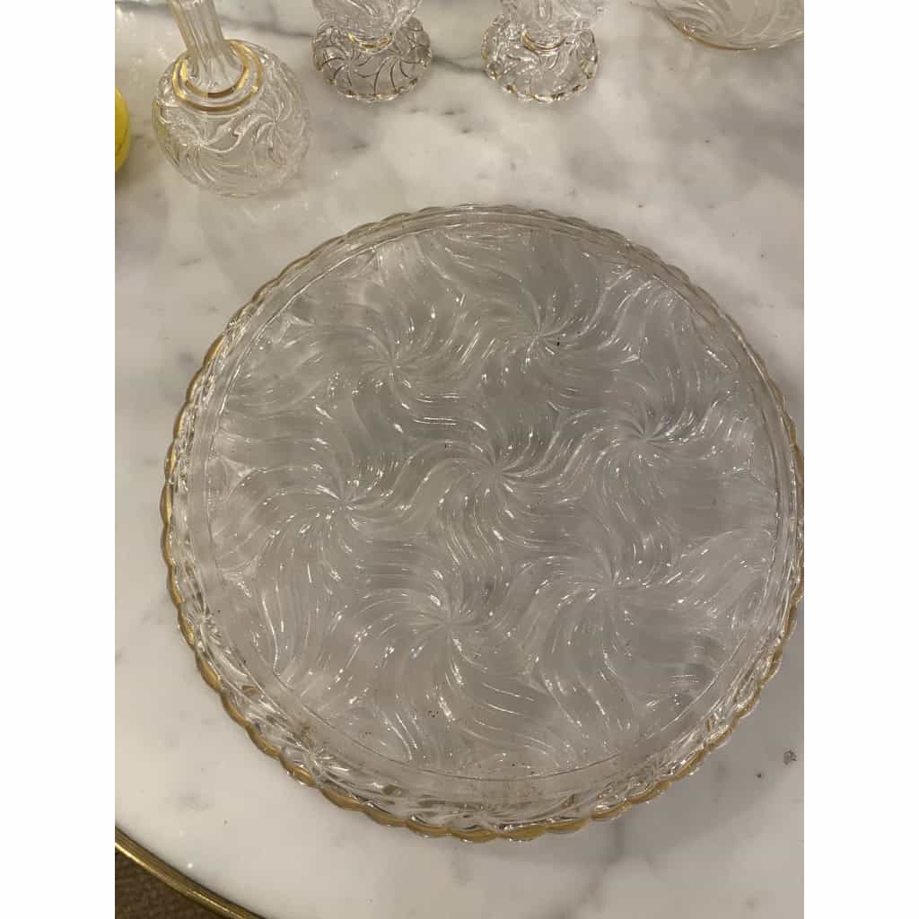 1900′ Service De Nuit Baccarat Signé 6 Piéces Avec Dorure 14