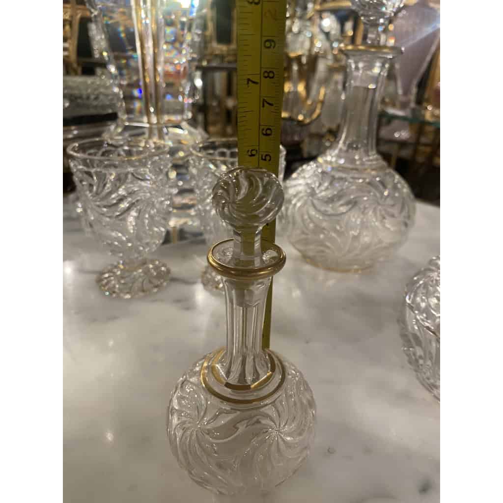 1900′ Service De Nuit Baccarat Signé 6 Piéces Avec Dorure 5