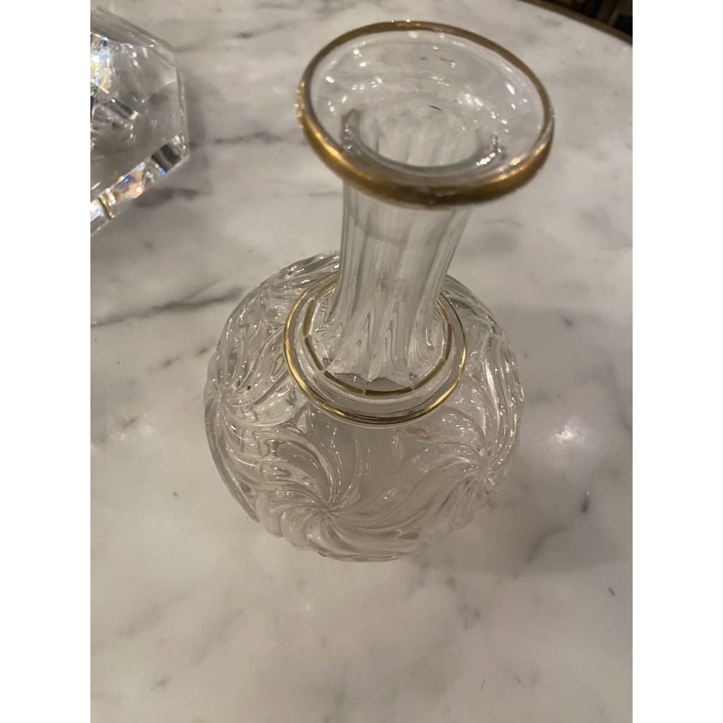 1900′ Service De Nuit Baccarat Signé 6 Piéces Avec Dorure 9