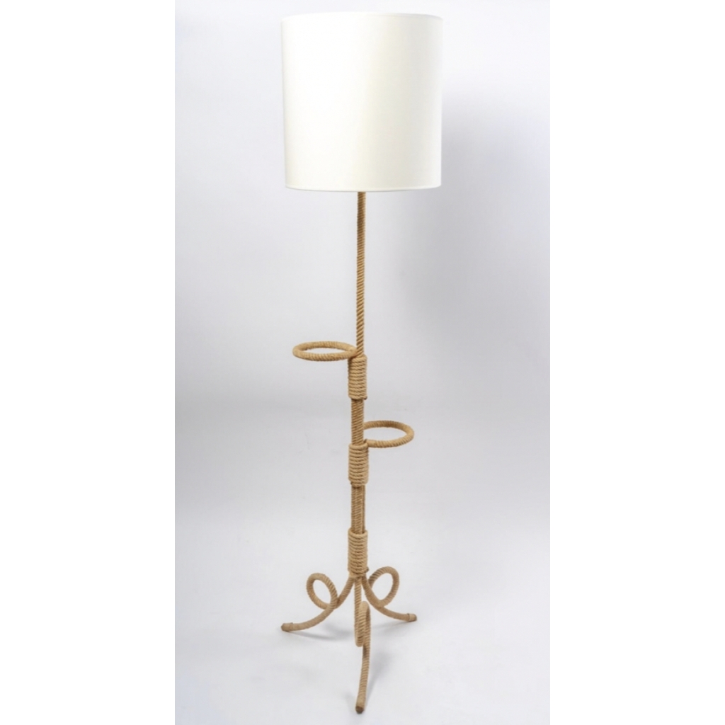 1950 Lampadaire en corde par Adrien Audoux & Frida Minet | Biron 1950 Lampadaire en corde par Adrien Audoux & Frida Minet