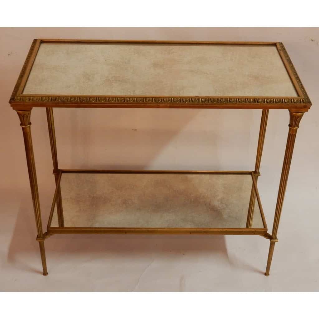 1950/70′ Table d’Appoint en Bronze Doré Décor Palmier Maison Charles | Biron |||||||||