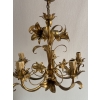 1970′ Lustre Aux Liserons Fer Doré 5 Bras | Biron 1970′ Lustre Aux Liserons Fer Doré 5 Bras