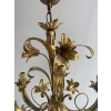 1970′ Lustre Aux Liserons Fer Doré 5 Bras | Biron 1970′ Lustre Aux Liserons Fer Doré 5 Bras