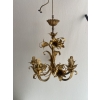 1970′ Lustre Aux Liserons Fer Doré 5 Bras | Biron 1970′ Lustre Aux Liserons Fer Doré 5 Bras