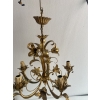 1970′ Lustre Aux Liserons Fer Doré 5 Bras | Biron 1970′ Lustre Aux Liserons Fer Doré 5 Bras