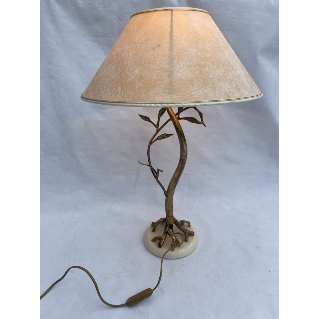 1970/80′ Lampe Decor Vegetal En Metal Doré Signée Banci | Biron 1970/80′ Lampe Decor Vegetal En Metal Doré Signée Banci