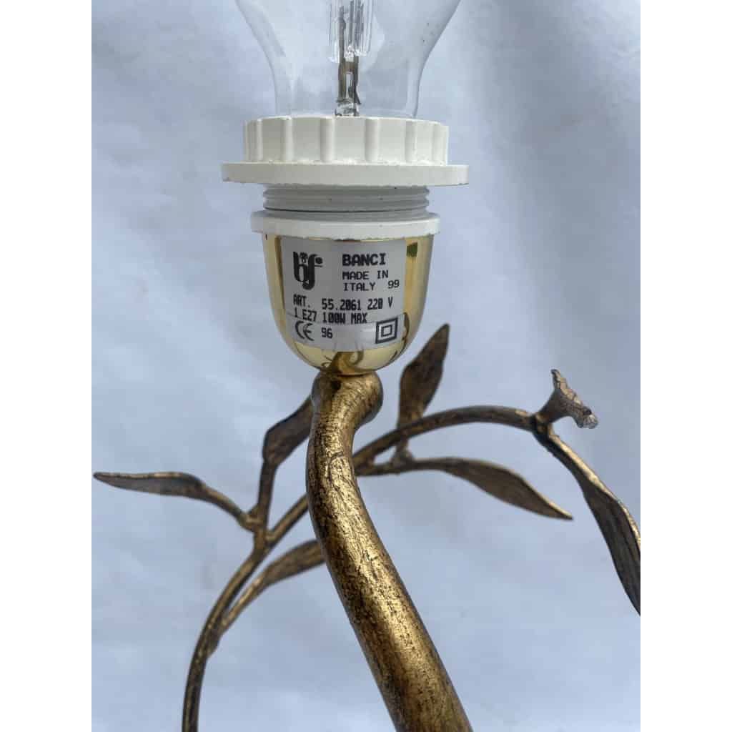 1970/80′ Lampe Decor Vegetal En Metal Doré Signée Banci | Biron 1970/80′ Lampe Decor Vegetal En Metal Doré Signée Banci